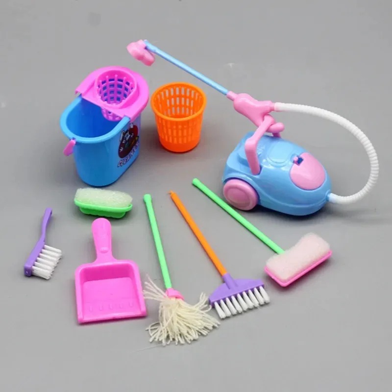 Kids Outdoor Broom - 9PCS Mini Temizlik Oyuncak Seti -
