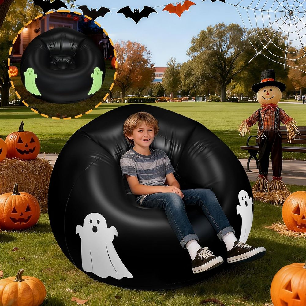 Kids Outdoor Bean Bag - Karanlıkta Parlayan, Şişirilebilir Hava Yataklı Koltuk,